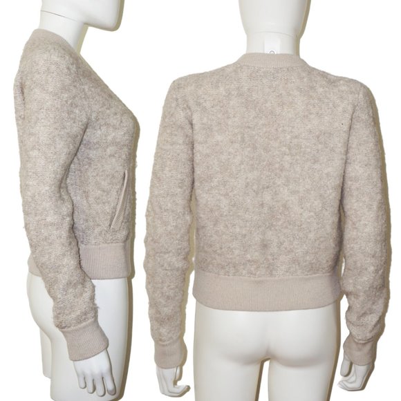 CLUB MONACO Alpaca Zip Up Bomber Cardigan - Picture 2 of 3